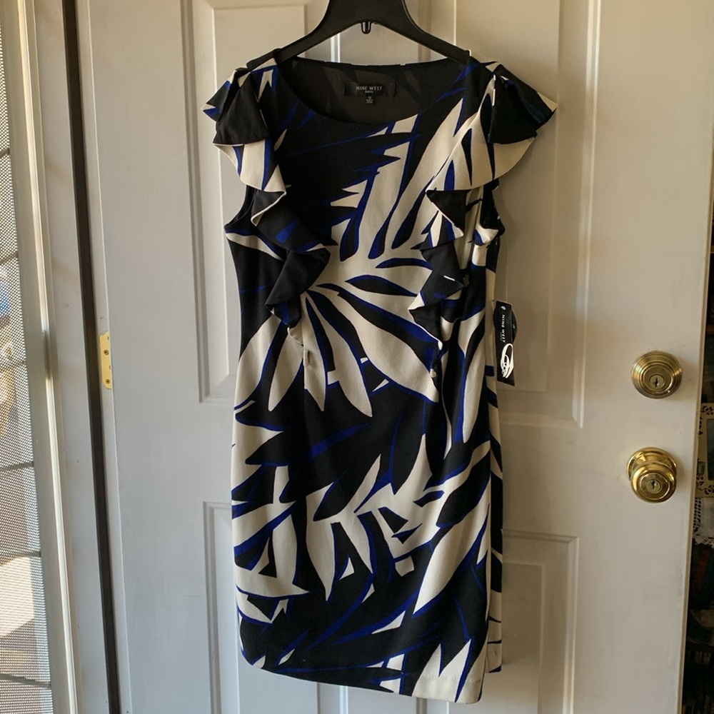 Nine West Hot 9 Rivera Cruise Black/Blue dress size 12. NWT